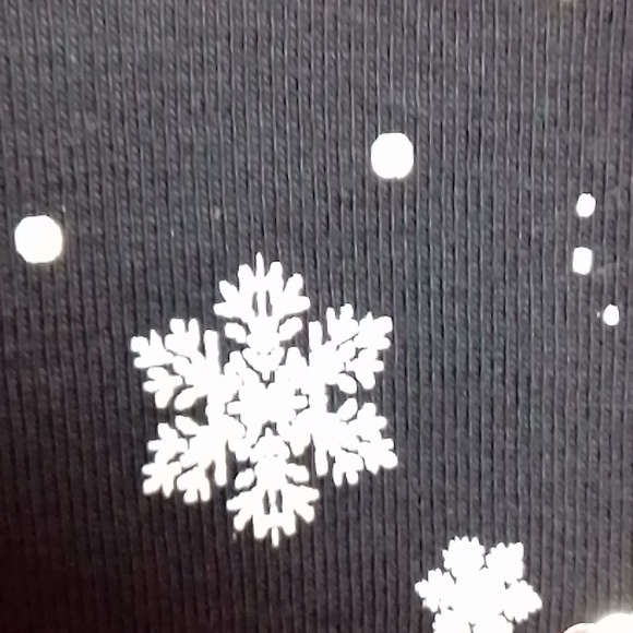 Karen Scott sequin Christmas lights and snow flake long sleeve shirt black large - Picture 4 of 6